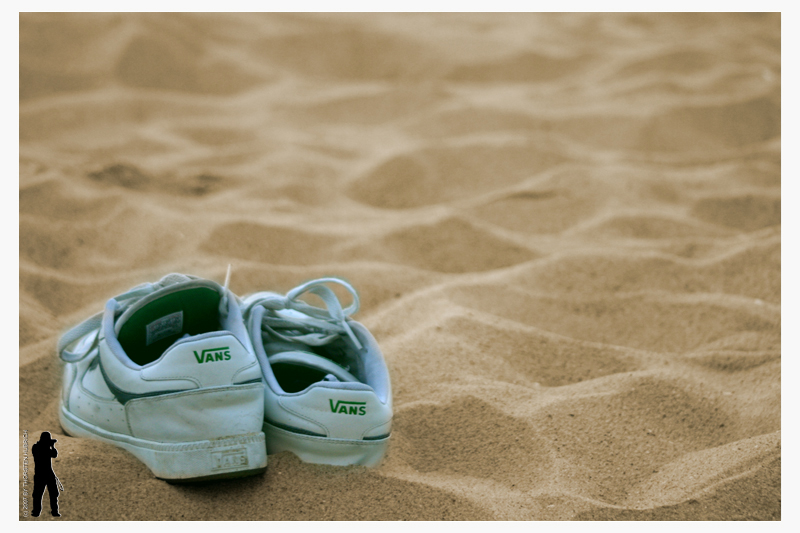 Vans in sand