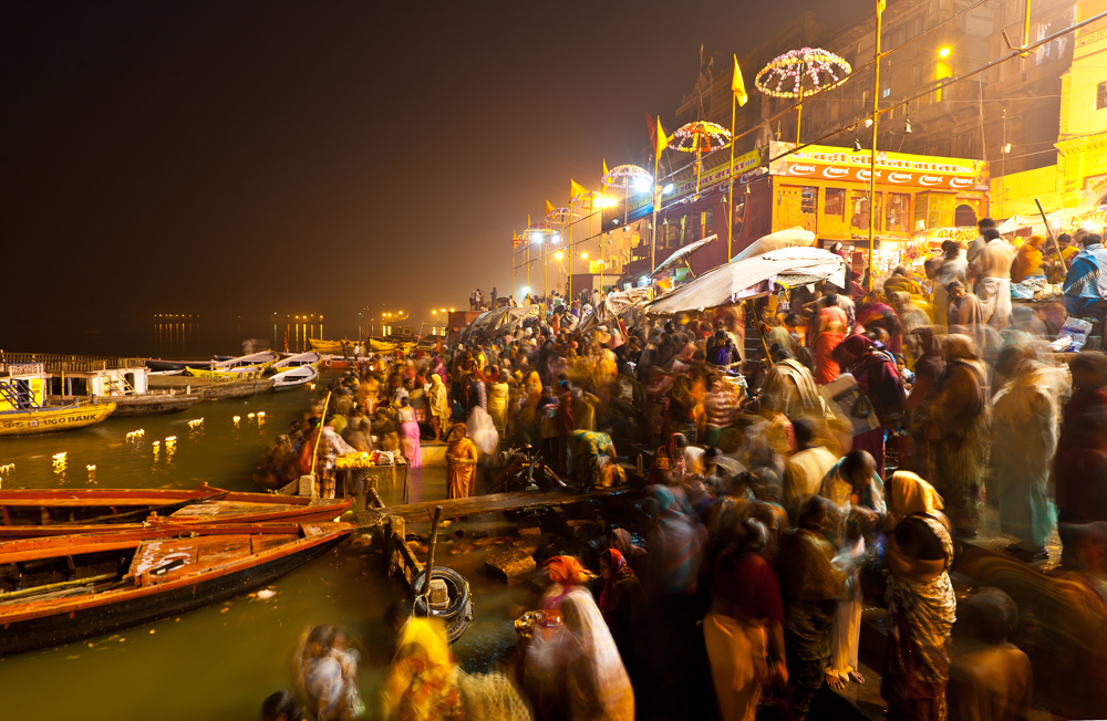 Varanasi Ghats at night