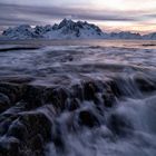 Vareid coast at sunset