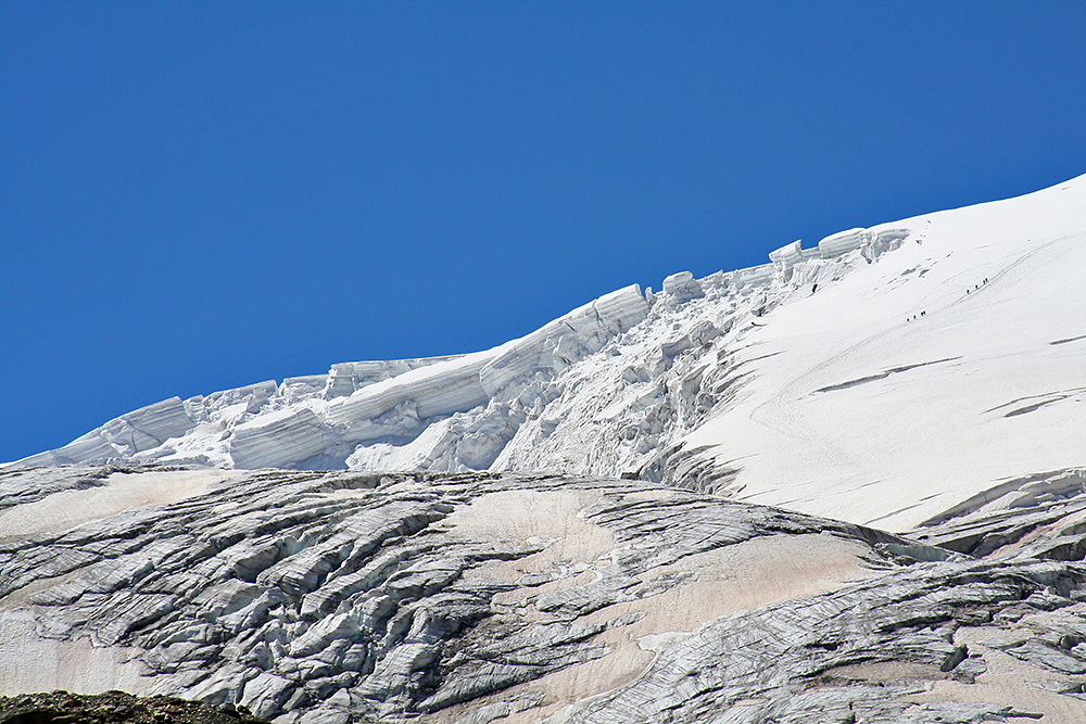 Variante mit Bergsteigern am Weißmies im Wallis