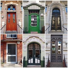 Variationen von Haustüren innerhalb eines Stadtteils