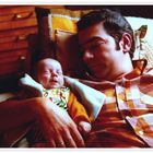 Vater und Tochter (1 Woche alt ,Vater etwas älter )  1975
