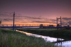 Vechtebrücke im Sonnenuntergang