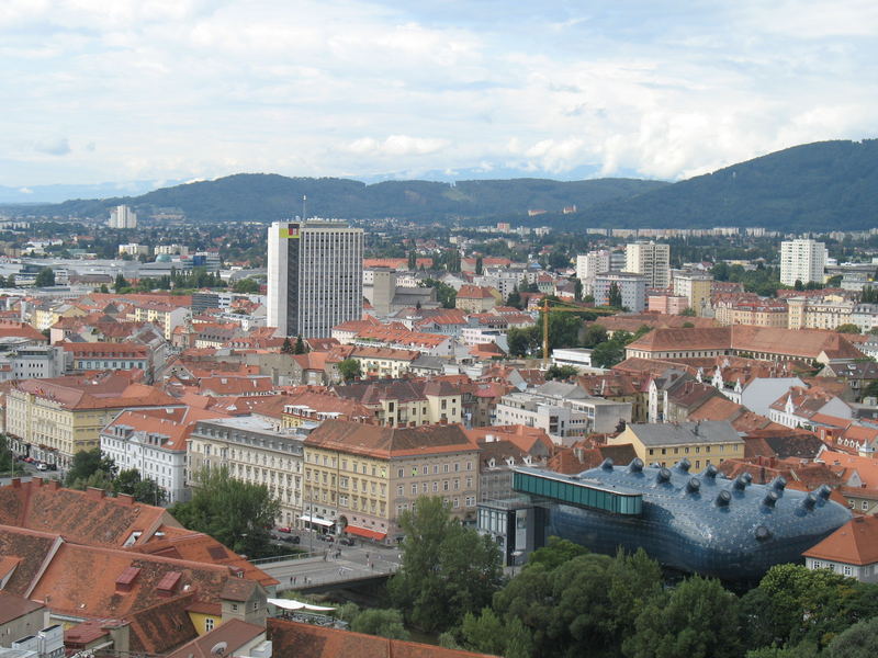 Veduta aerea di Graz (Austria)