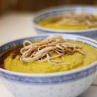 vegane Gemüsesuppe mit udon Nudeln