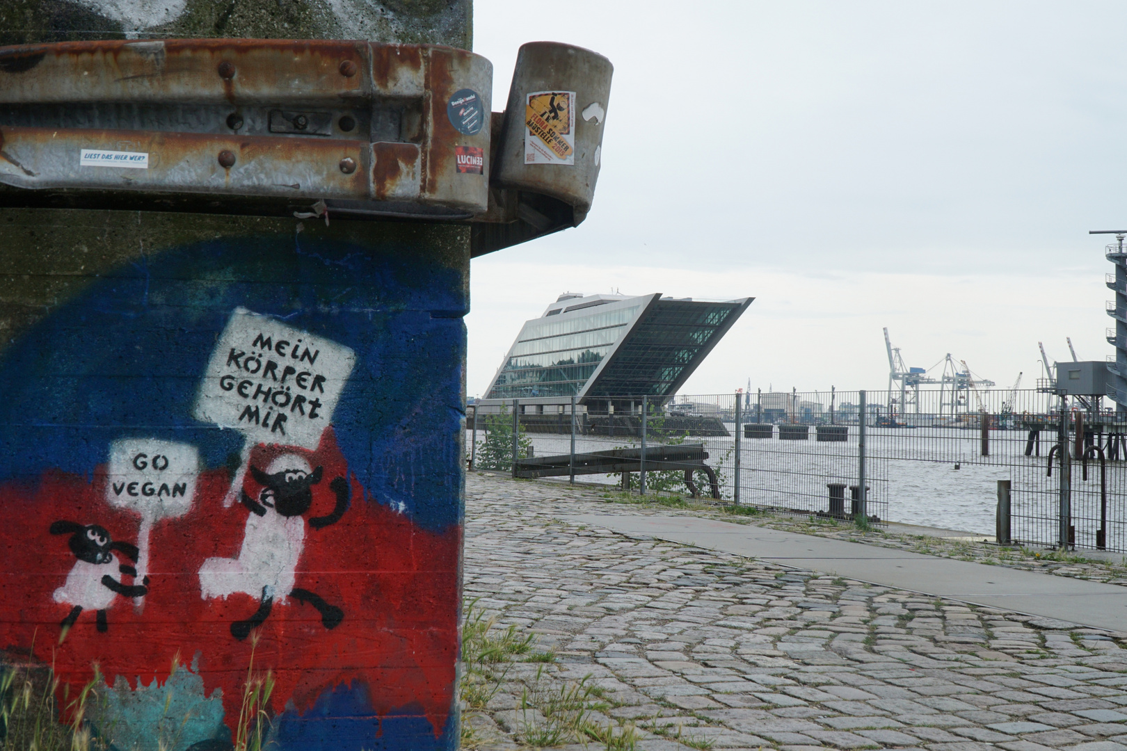 Veganes Hafen-Graffiti 