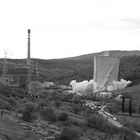 Velilla coal fired power plant cooling tower demolition; Guardo, León, Northern Spain