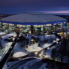 Veltins Arena im Schnee II - Gelsenkirchen, 18:34 Uhr, Schnee - das Dach hält ……