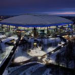 Veltins Arena im Schnee II - Gelsenkirchen, 18:34 Uhr, Schnee - das Dach hält ……