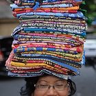 Vendor woman selling Balinese garment