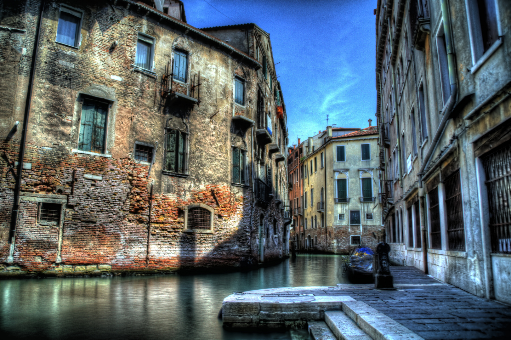 Venedig Anlegestelle im Hinterhof