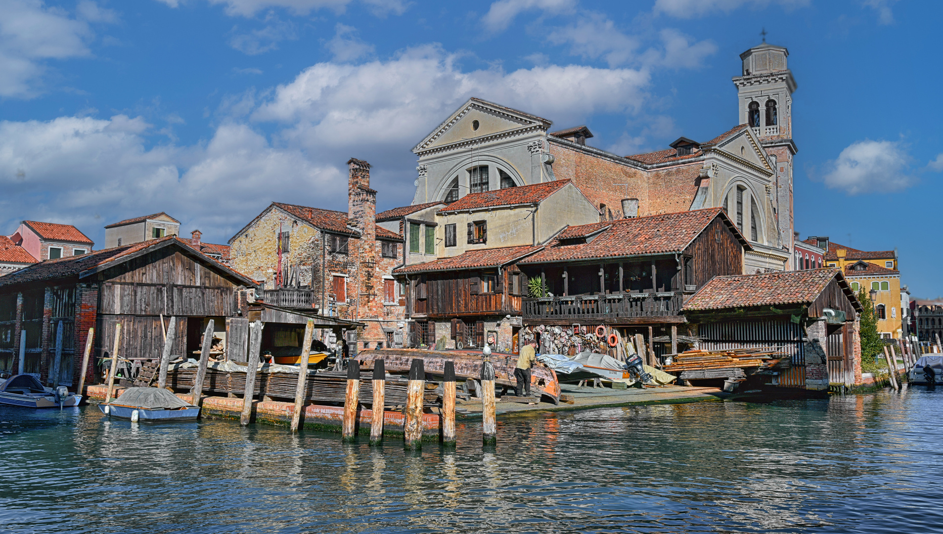 VENEDIG   - Gondelbauer -