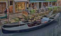 Venedig - Gondeln warten auf Besucher