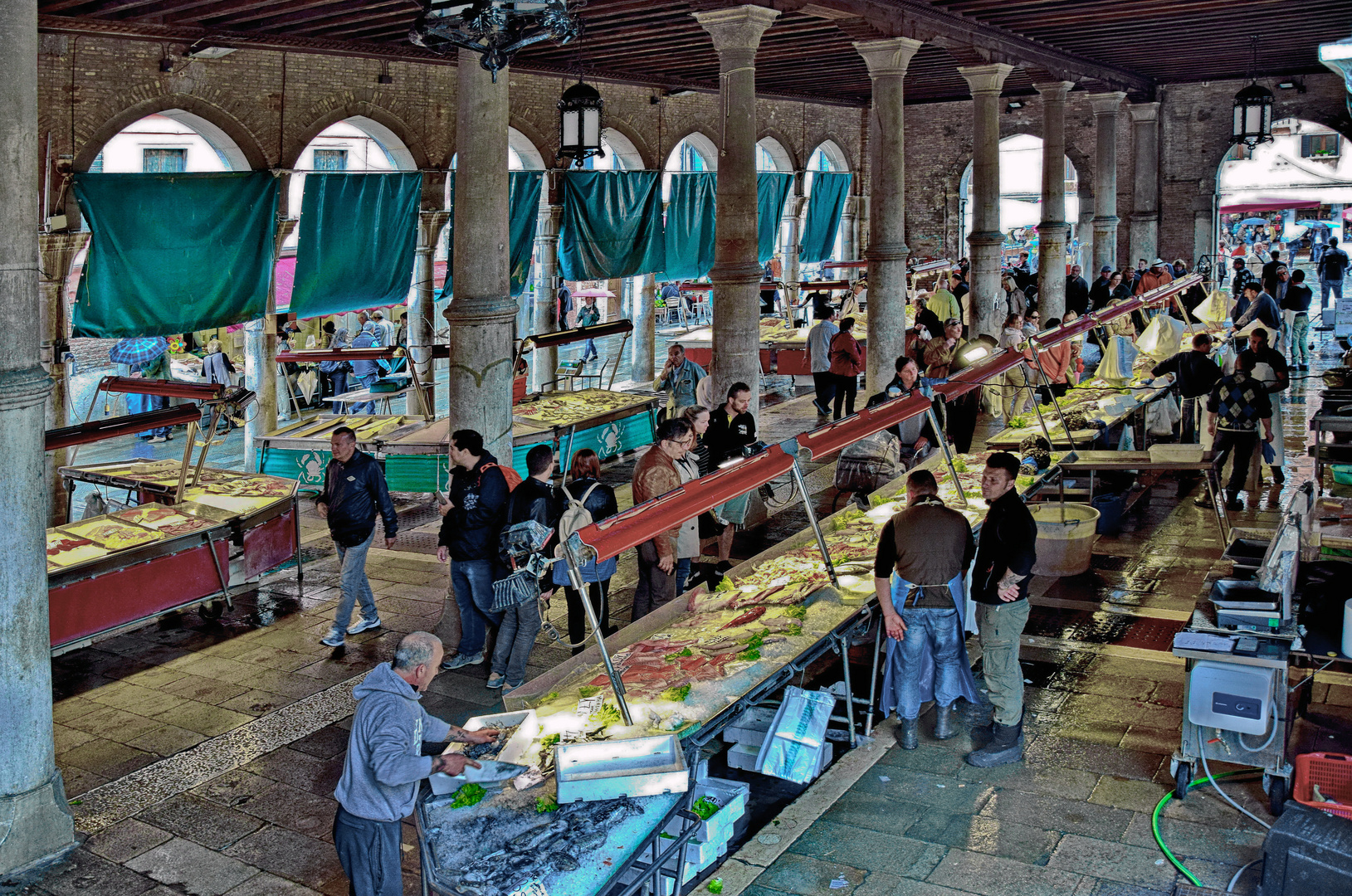 Venedig, Markt unweit der Rialtobrücke 