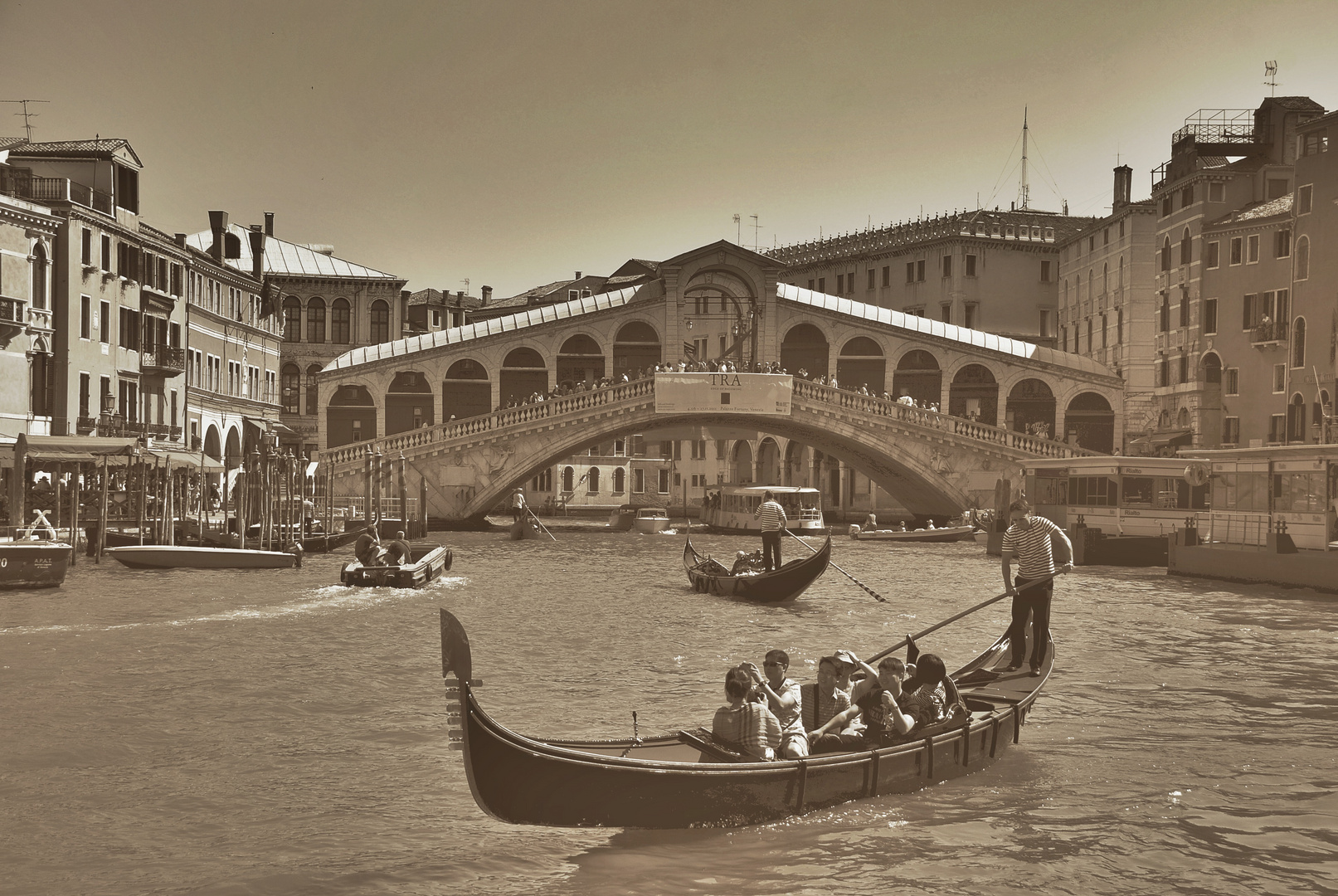 Venedig - Rialto Brücke - Sepia