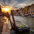 Venedig- Sonnenuntergang am Fluss