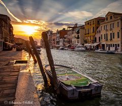 Venedig- Sonnenuntergang am Fluss