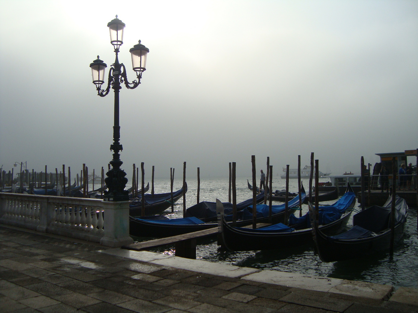 Venetian galley in the fog