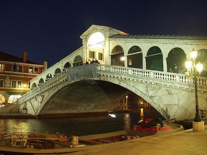 Venezia - Rialtobrücke bei Nacht