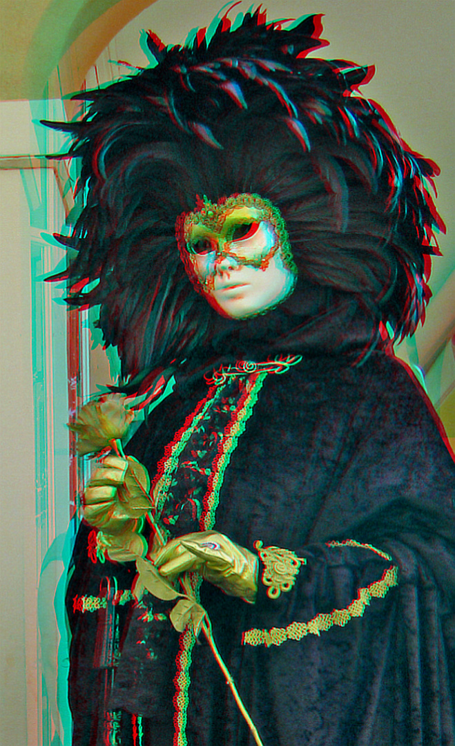 Venezianische Maske (3D-Anaglyphe)