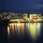 Venezianischer Hafen von Rethymnon bei Nacht