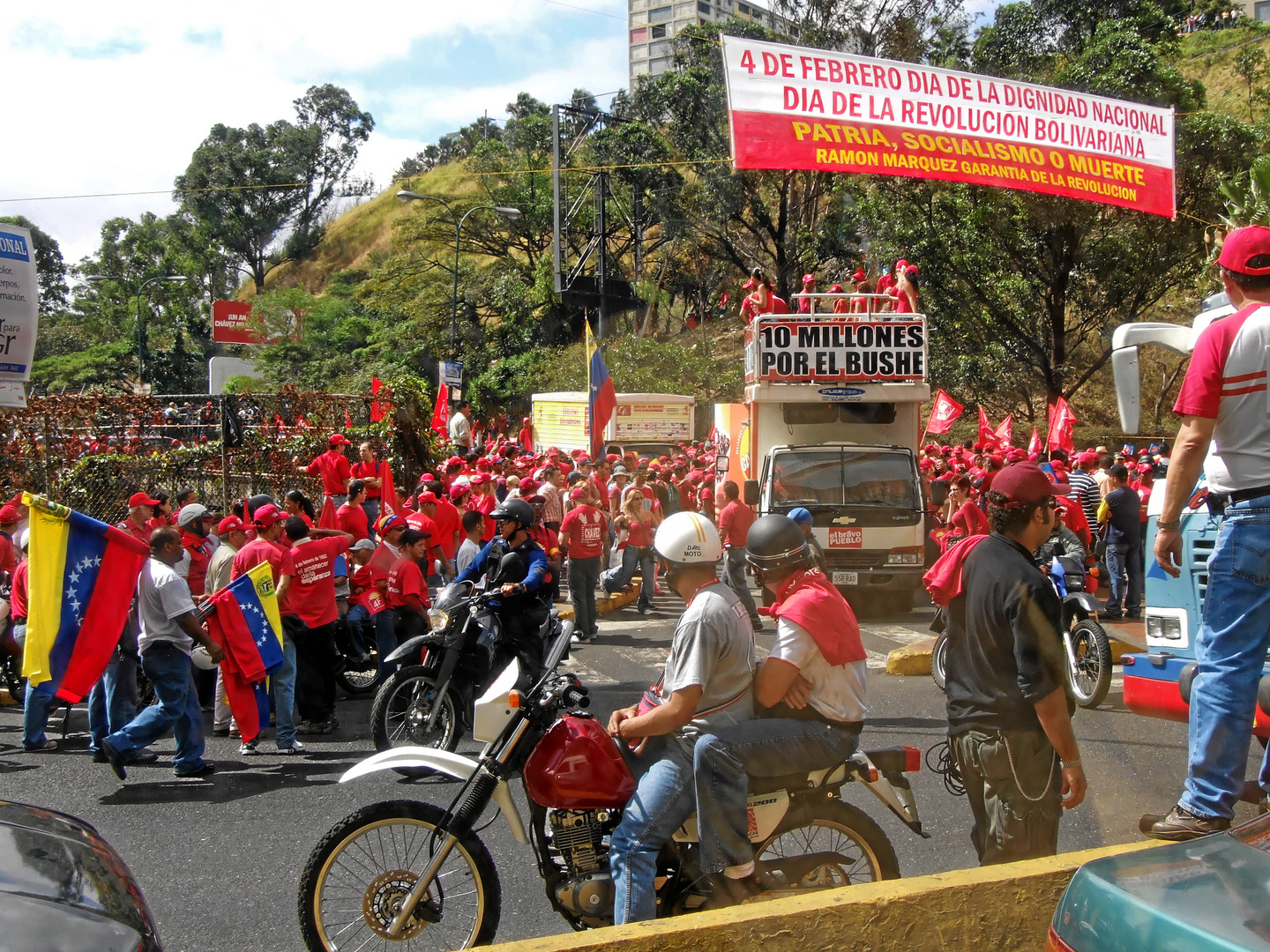 Venezuela 2007, Caracas, Kundgebung von Chavez