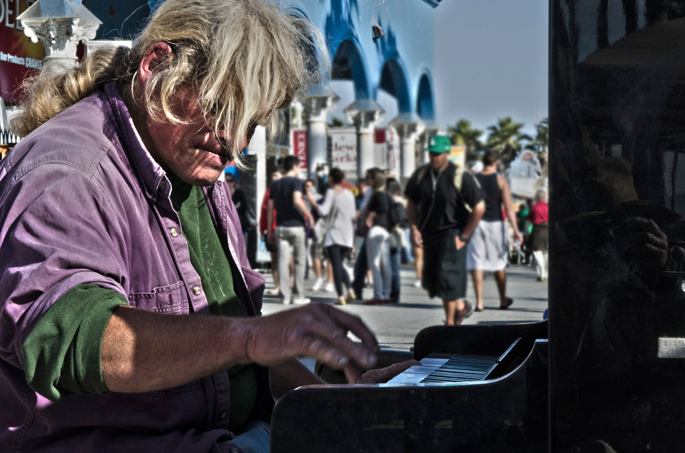 VENICE BEACH - PIANISTA SULLA SPIAGGIA