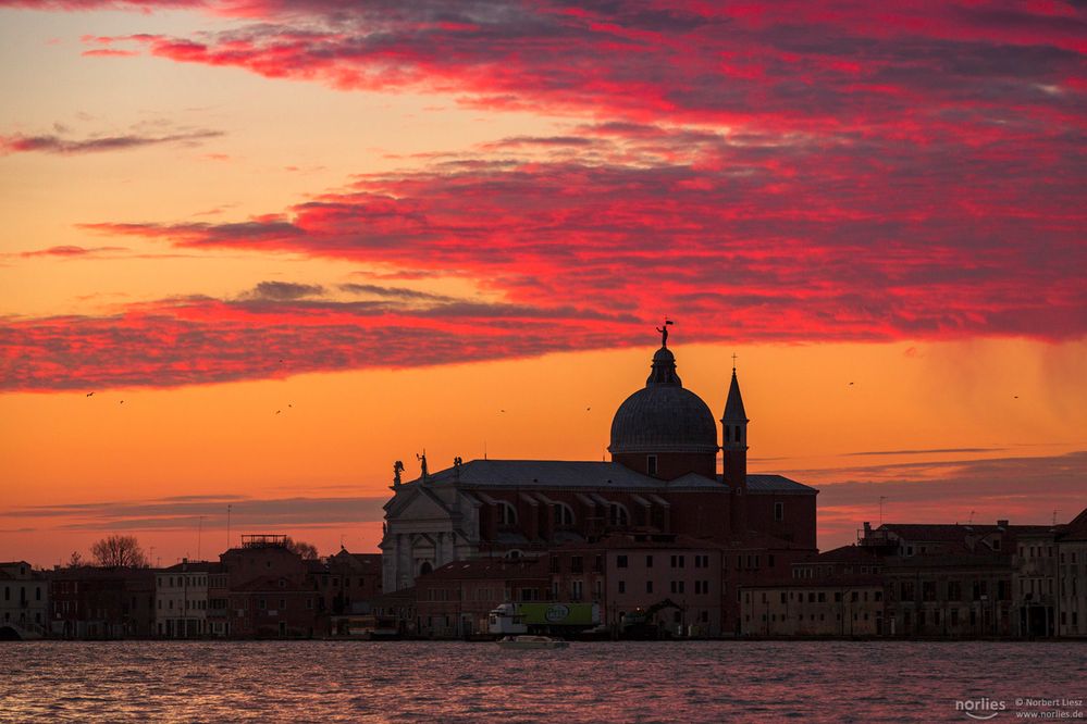 Venice burning sky