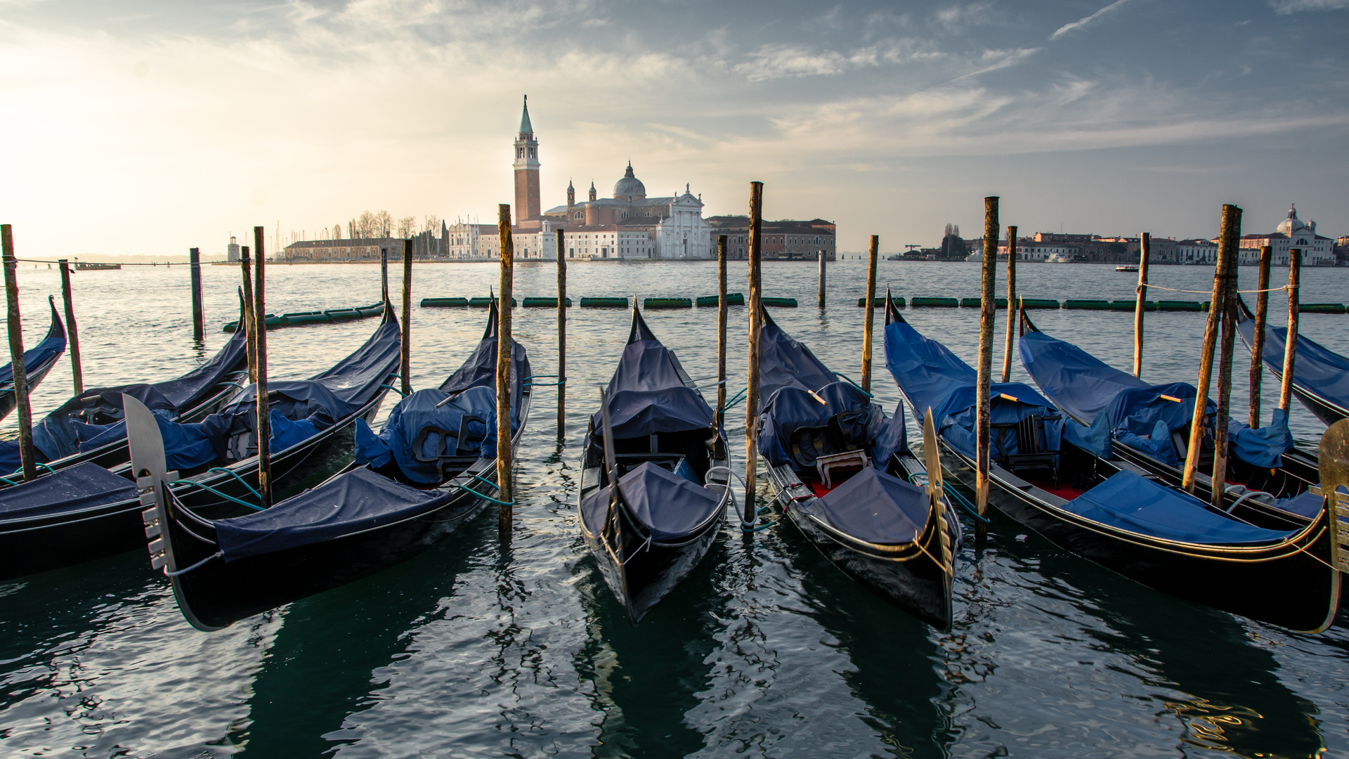 Venice during sunrise - Gondolas