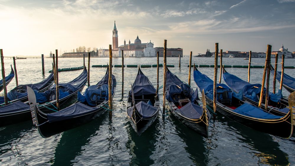 Venice during sunrise - Gondolas