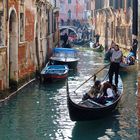 Venice, trafic jam on canal