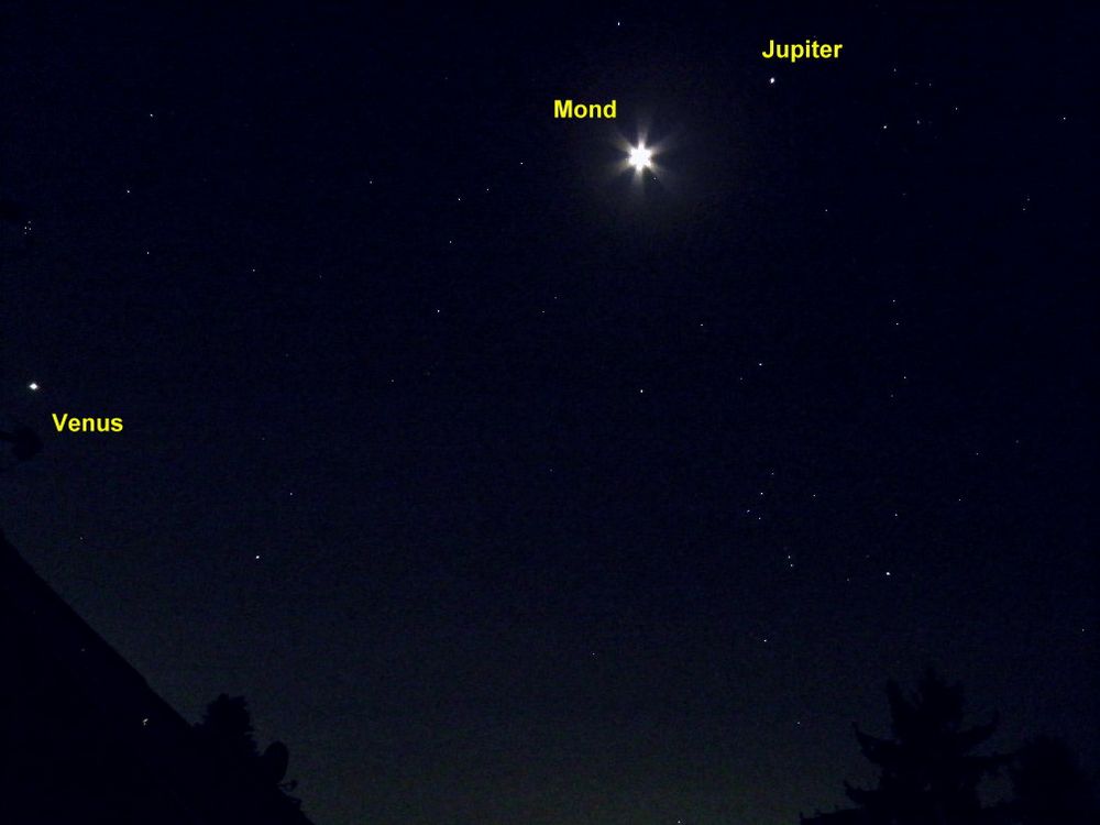 Venus, Mond und Jupiter 2