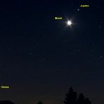 Venus, Mond und Jupiter