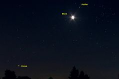 Venus, Mond und Jupiter