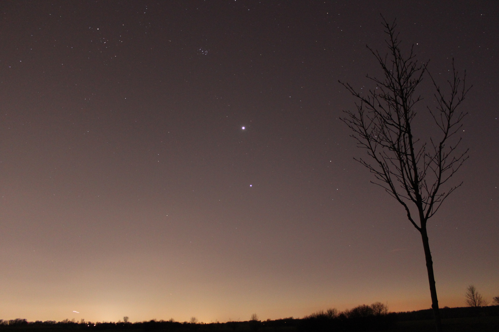 Venus und Jupiter am Berliner Abendhimmel