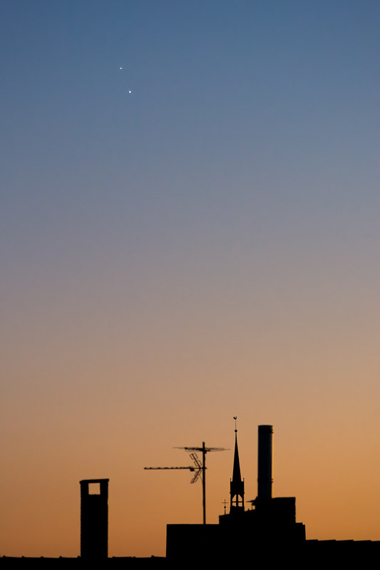 Venus und Jupiter gestern Abend über Lübeck