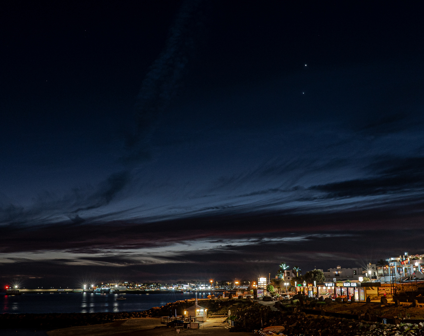 Venus und Jupiter über Playa Blanca