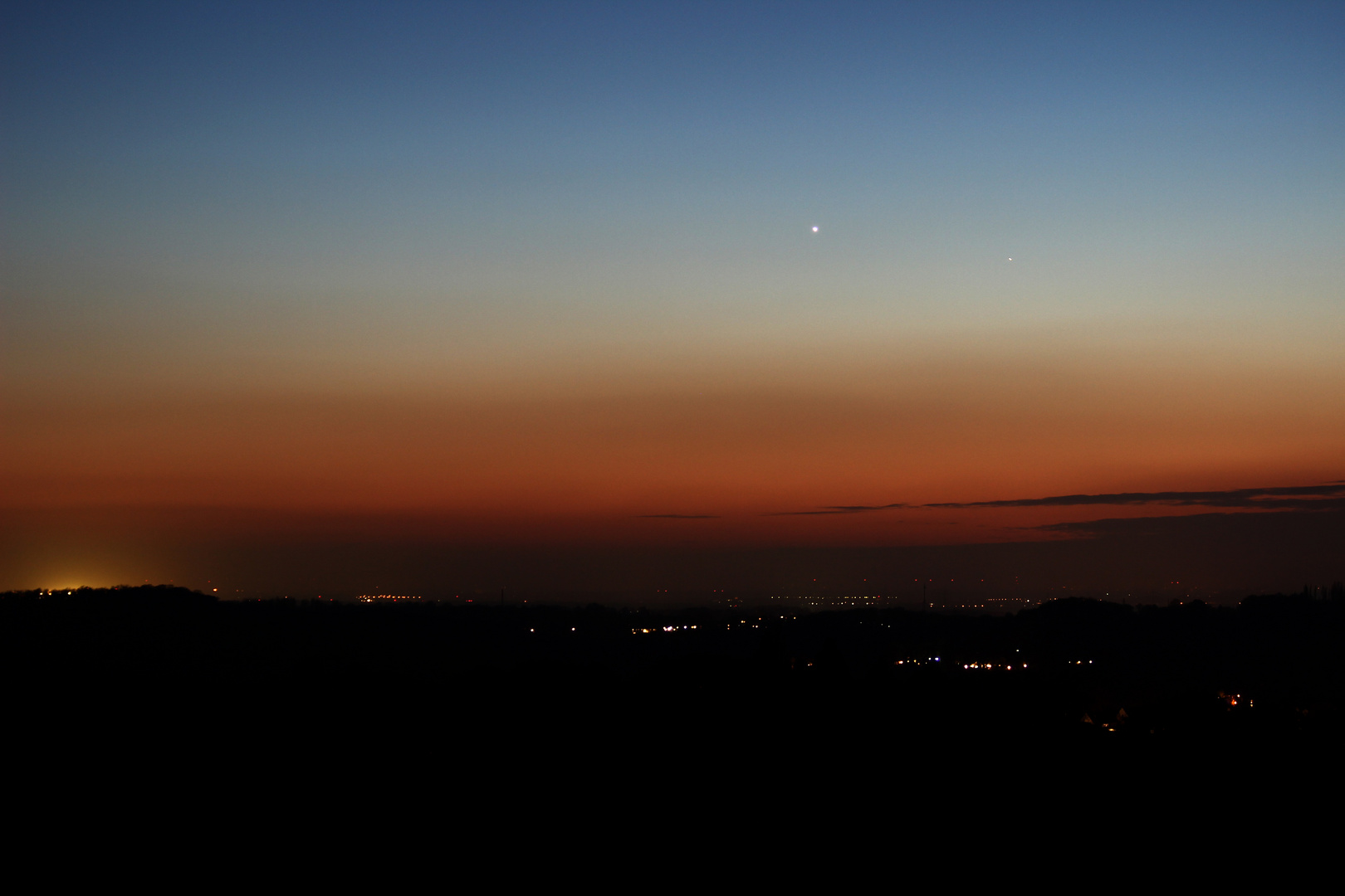 Venus und Merkur über dem Ruhrgebiet