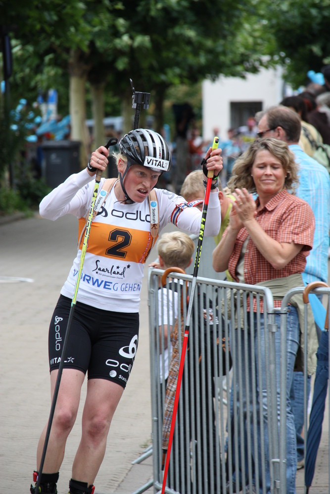 Verbissene Kämpferin, Sommerbiathlon in Püttlingen