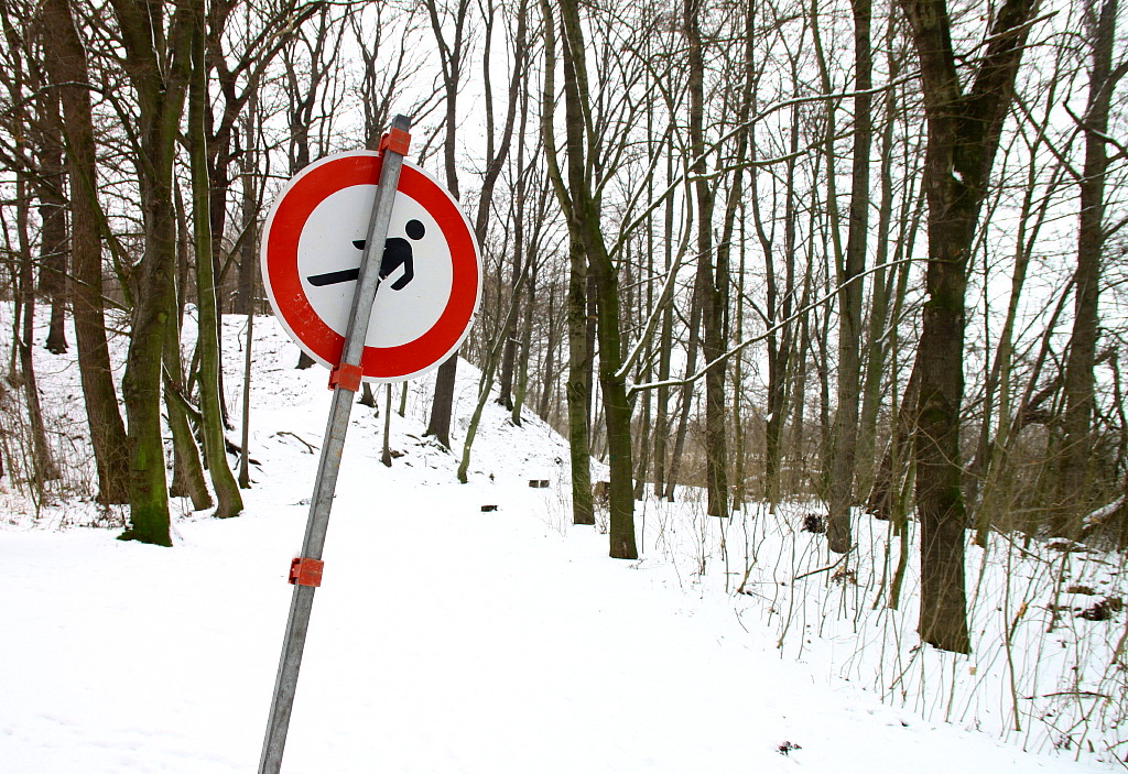 Verboten für besoffene Fußgäner