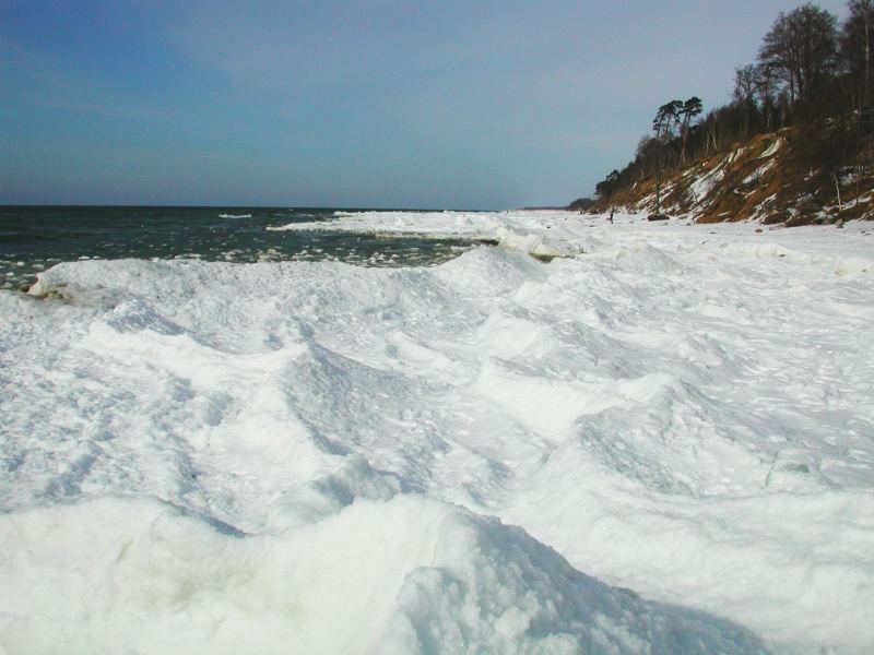 Vereister Strand von Karkle