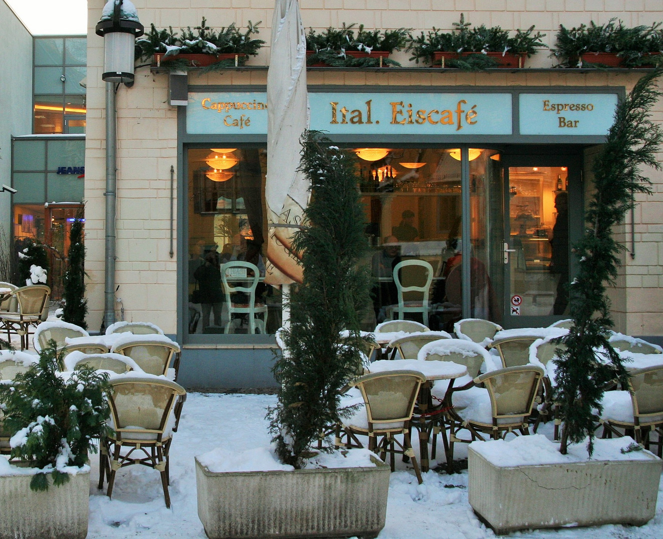 Vereistes Café in Weimar