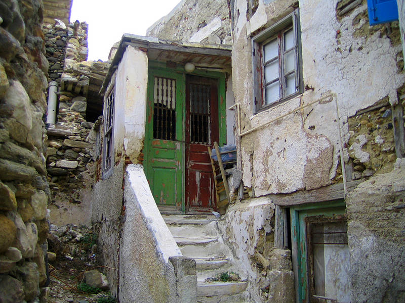 verfallene "Hinterhof - Romantik" in Naxos-Stadt