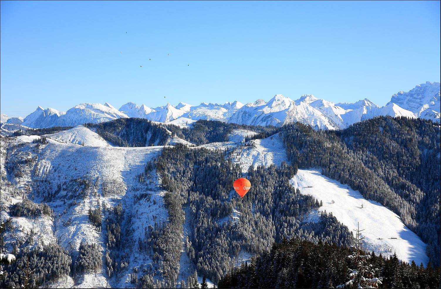 Verfolgungsjagt. Wir den Orangen, der seine Kollegen im Himmel weit weg.