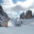 Verfrühter Wintereinbruch auf der Dreizinnenhütte