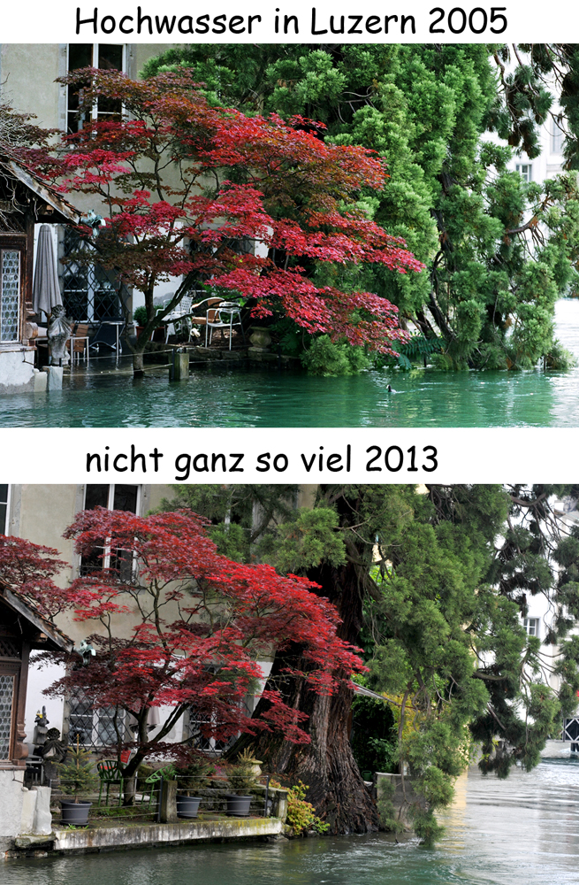 Vergleich Hochwasser 2005 / 2013