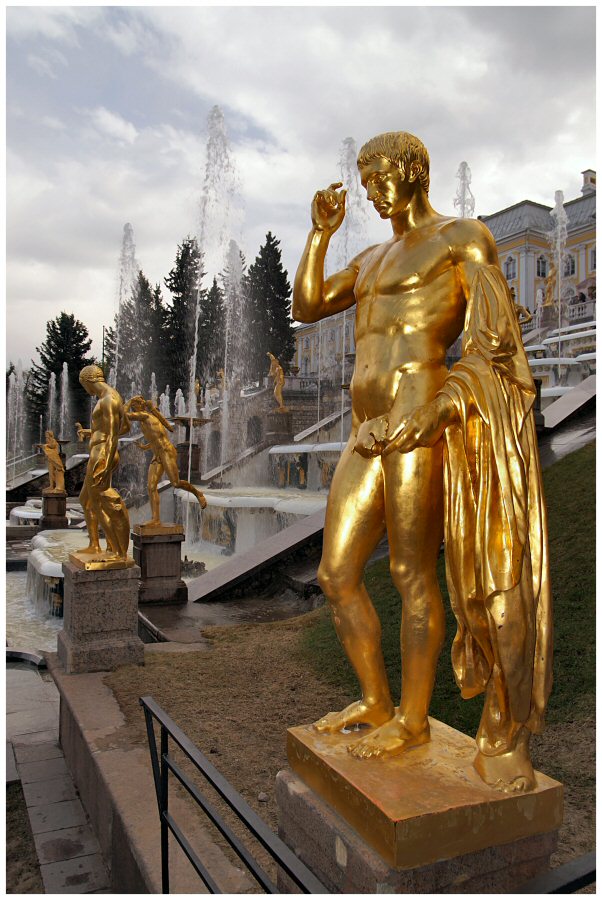 Vergoldete Bronze-Statue