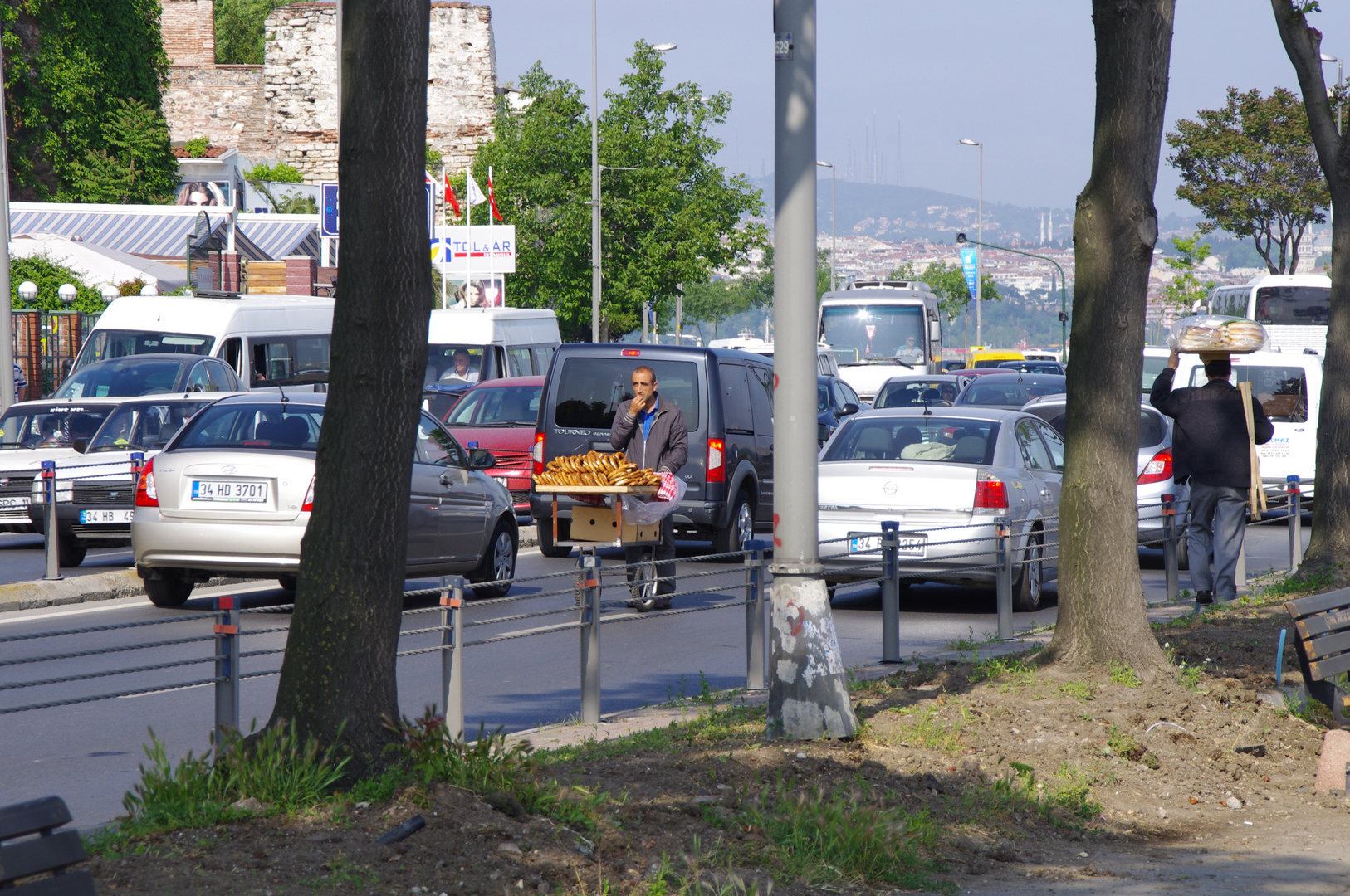 Verkäufer im Verkehr