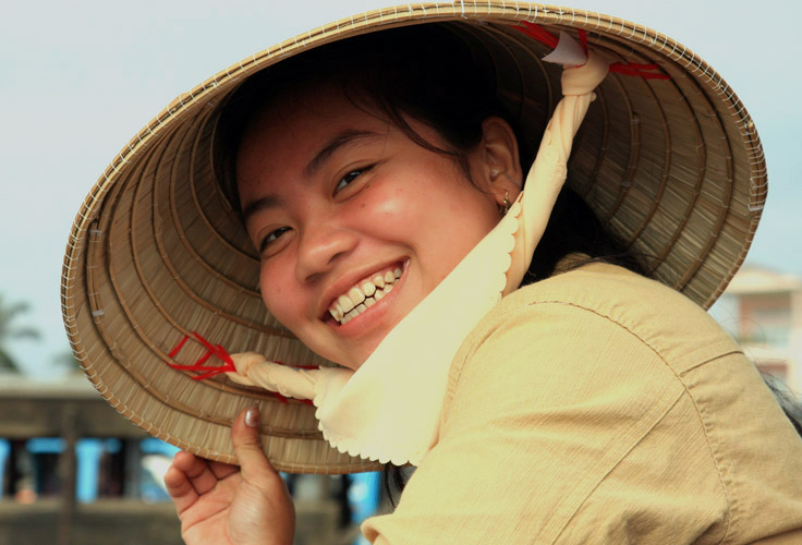 Verkäuferin auf dem Cai-Rang Flussmarkt - Vietnam