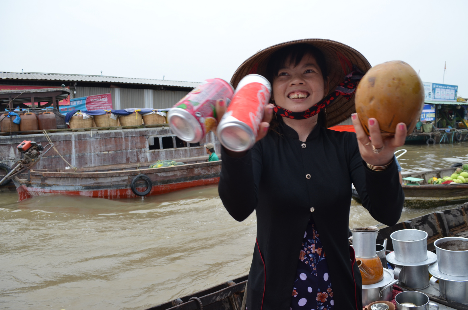 Verkäuferin im Mekongdelta (Südvietnam)